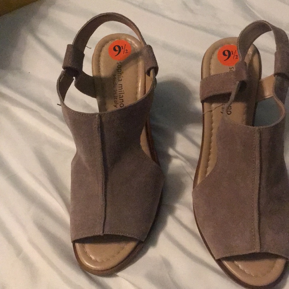 Beige wedges